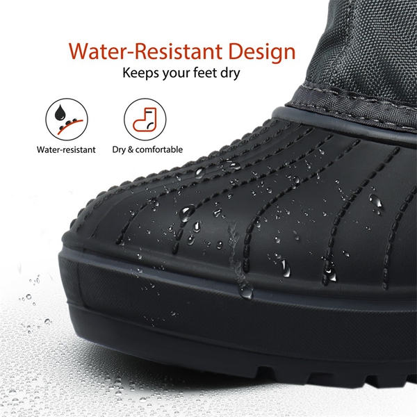 Faux Fur Waterproof Duck Snow Boots - DARK-GREY - 3